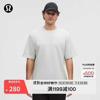 Lululemon丨heavyweight men's high weight cotton knitted t-shirt wicking lm3fbss steam gray m