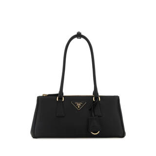 Prada fw25 luxury women's black leather shoulder bag black one size