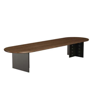 语森忆办公桌椅组合会议桌大型洽谈长条桌工作台 380x120x75x5cm实木会议桌