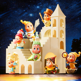 Jokooan blind box storage box is suitable for starman series diy castle landscaping layout hand-made cute display box with lights parallel vision-c type (lighted version) lights*4+remote control*1 fun to play with, display and storage