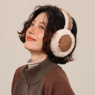 Beco cotton earmuffs, ear warmers, winter warmth, antifreeze ear protection, after-cycling earmuffs, earmuffs, earmuffs, foldable ug suede earmuffs - coffee color