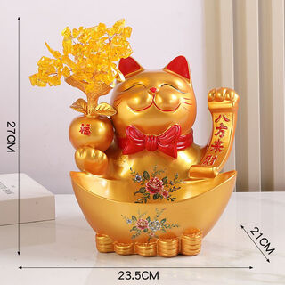 Pupan pupan creative lucky cat storage doorway porch shoe cabinet key storage deer ornaments living room desktop remote control fulu lucky cat storage piggy bank gold