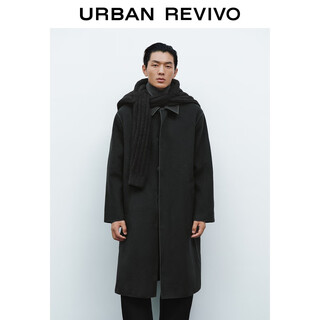 Ur2025 new winter men's urban simple lapel pocket wool coat umf150075 dark gray s