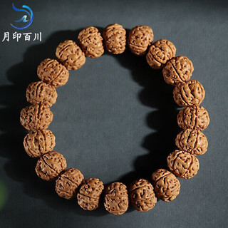 Yueyin baichuan vajra bodhi seed bracelet five-petal double dragon pattern full flesh men's buddhist beads bracelet about 13*10mm