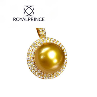 Royalprincess philippines thick golden sea pearl single necklace gold south sea gold bead pendant 1314mm