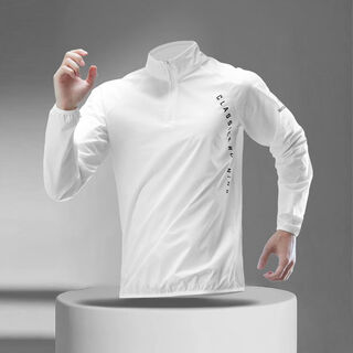 Sanqi tiger half-zip windproof jacket men's sports windbreaker running training suit autumn rainproof cycling top quick-drying long-sleeved thin t03 ivory white windproof and rainproof quick-drying s s recommended 60-85jin jin equals 0.5 kg