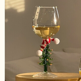 Vinoa korean ins style christmas wine glass colored glass wine glass christmas tree decoration goblet christmas gift gift christmas tree wine glass + scarf atmosphere sense 1