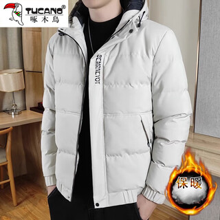 Woodpecker cotton jacket men's 2025 winter new trendy versatile thickened warm jacket men's casual loose men's cotton jacket cotton jacket my166 khaki l 100-120jin jin equals 0.5 kg