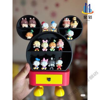 Japan imported cute miniature food and toy blind box model display cabinet mickey + base