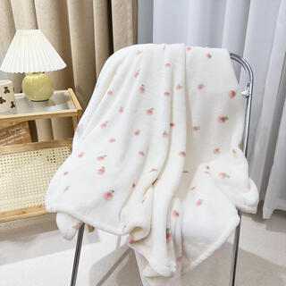 Yusenyi milk foam white peach blanket sheet baby quilt double spring and autumn thin child cover blanket baby stroller blanket milk foam white peach 80x100cm(s)
