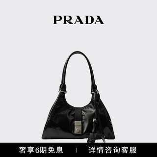 Prada/prada gift women's medium calf leather tote bag black-new style