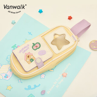 Vanwalk picnic series niche design student stationery bag detachable card holder large capacity pencil bag storage bag cream house