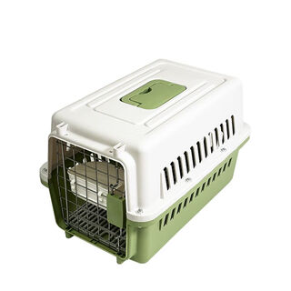 MODX宠物航空箱猫咪便携狗狗外出车载笼子小型大型犬托运手提狗笼 绿色 赠 隔尿板+挂碗+尿片 1号箱特厚款（13斤以内猫狗）