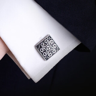 Shijanu french shirt cuff studs men's cufflinks shirt decorative cuff buttons sleeve studs (size) diameter about 18mm_black