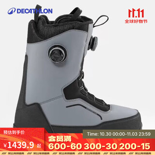 Decathlon (decathlon) men's snow/freestyle snowboard winter skiing quick-tie ski shoes - all road 900 - gr men's black gray 43