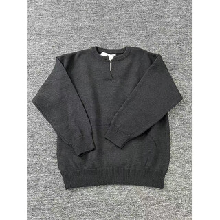 Cleanfit black small v-neck knitted sweater men's autumn and winter thickened american retro bottoming henley sweatshirt black m collection priority b