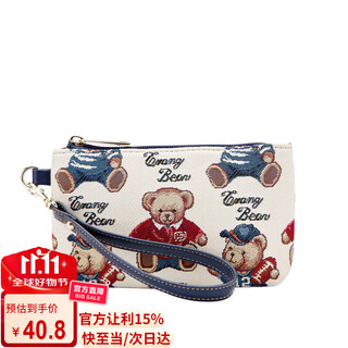 小熊依恋时尚萌趣手拿包拉链女士零钱包 休闲女手包手机包