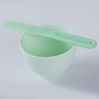 Uhc facial mask bowl set 2-piece set facial mask brush stirring stick soft silicone bowl makeup tools for skin management green bowl + green large stick printed flowers 1 piece