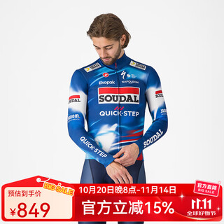 Castelli scorpion cycling jersey men's spring and autumn warm and breathable quick-step racing cycling long-sleeved top 4235111 150 blue xl