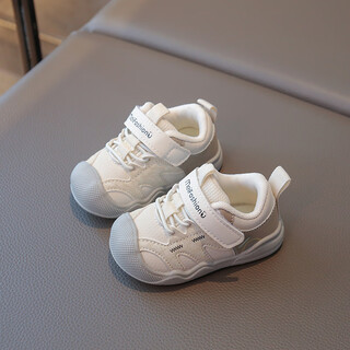 Terranis yangma recommends baby's autumn new anti-slip leather toddler shoes for boys september october - 4 years old girls soft ivory white - 2026-1 12 cm inner length