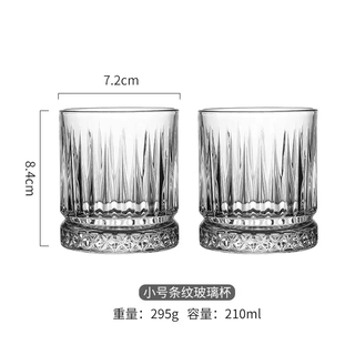 Yusenyi vietri mare glass american afternoon tea vertical coffee cup latte cup drinking cup丨wesleywesley丨small striped cup 2 pack