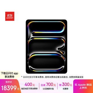 Apple/苹果 iPad Pro13英寸 M5芯片 2025年新款平板电脑 1T纳米玻璃 eSIM版 银色