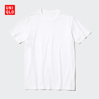 Uniqlo herren und damen, schnelltrocknendes rundhals-t-shirt/kurzarm, 482300 00, weiß, m