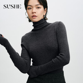 Contains skin-friendly wool inner multi-color multi-collar bottoming sweater for women, dark space gray m