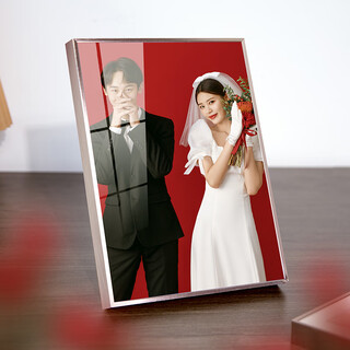 Meng sanyue aluminum alloy photo frame setup customized washed photos made into photo frames wedding photos crystal photo printing plus photo frame wall hanging rose gold high quality aluminum alloy frame 12 inch setup (20*30cm)
