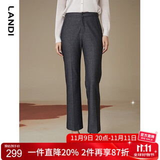 Landi's new autumn style dark gray slim fit slightly flared suit pants for women, high waist formal pants, dark gray l
