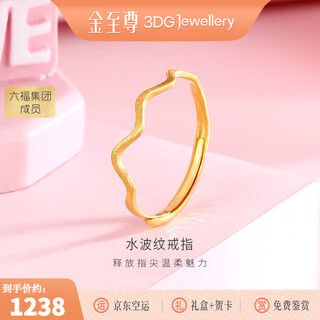 Gold supreme (3dg jewelery) gold ring for women, frosted water ripple, live mouth, 999 pure gold for girlfriend and wife birthday gift price, gold weight 1.02 grams (with jewelry gift box)