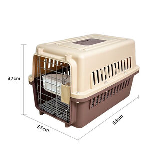 Modx pet flight case cat bag cat and dog large checked box cage portable and convenient for large and small dogs car-mounted coffee color no. 2 (25 jin jin is equal to 0.5 kg of cats and dogs) free diaper board + hanging bowl supreme model 666