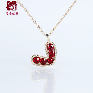 Louis garni pigeon blood ruby necklace for women 18k rose gold heart-shaped pendant girl heart love small fresh adjustable customization ruby pendant + 18-inch adjustable k gold chain