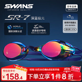 Swans swimming goggles imported from japan, professional rubber-free racing training swimming goggles, waterproof and anti-fog adult training goggles, dark blue coating