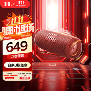 JBL FLIP6 音乐万花筒六代  便携蓝牙音箱 出游骑行音响 户外防水音箱 双11购物推荐 flip6 庆典红