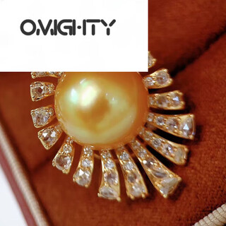 Omighty south sea gold pearl pendant seawater pendant gold diamond light luxurious clavicle chain for girlfriend gift 145mm 4 points 5mm