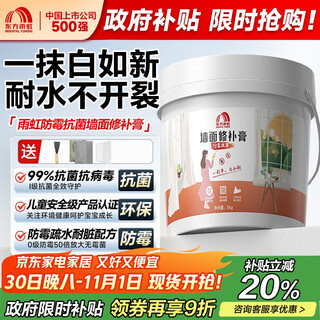 雨虹防水补墙膏白色墙面修补膏防水防霉腻子抗菌去污修复翻新墙面裂缝 5KG