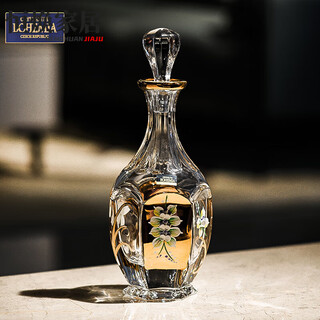 Mppmck german imported high-end czech imported high-end light luxury handmade enamel high-end red wine decanter with lid czech imported handmade gold-painted enamel wine bottle 750ml