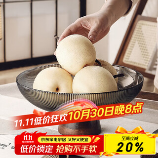 Cristalglass high-foot glass fruit tray, living room coffee table decoration, high-end household large-capacity new chinese-style dried fruit box candy tray