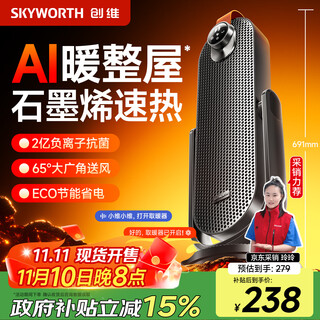 Skyworth pitch heating heater graphene fast-heating home electric heater voice intelligent control electric heater energy saving whole house heating energy saving little sun a904
