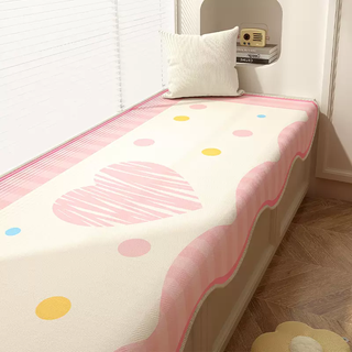 Yusen yi cushion main seat cushion floating on the balcony, new window sill cushion, universal for all seasons, princess style, irregular sleeping window, loving girl, polka dot stripes, special-shaped - chenille special-shaped bay window cushion, universal for all seasons, 80x160cm (waterproof and anti-fouling)