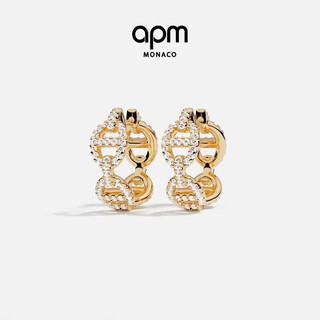 Apm monaco golden yellow hoop earrings simple fashion jewelry women's earrings gift for girlfriend