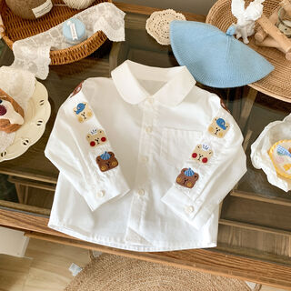 Baby knitted vest spring and autumn baby clothes spring outer wear for boys and girls early spring children's clothing children's vest cute cream white shirt 73 73cm recommended 14-17 jin jin equals 0.5 kg