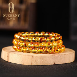 Ouchini amber bracelet natural raw stone exploded buddha beads flower amber beads single circle bracelet for women as a valentine's day gift for chinese valentine's day