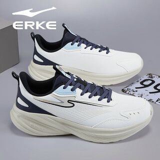 Hongxing erke men's shoes winter new lightweight running shoes soft sole non-slip shock-absorbing sports shoes men's leather surface waterproof youth shoes microcrystalline white/cosmic blue (leather surface waterproof) 40 brand direct sales