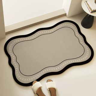 Yusenyi bathroom floor mat diatom mud water-absorbent anti-dirty soft cushion toilet bathroom door non-slip carpet household quick-drying foot mat ancient scroll agarwood special shape (xindong bathroom combination pack) 45x70cm special offer 2 pieces