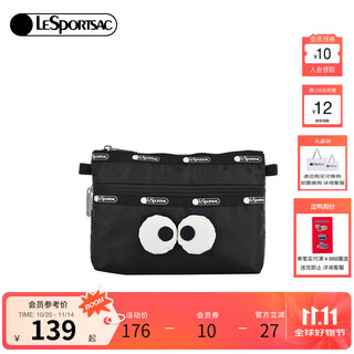 Lesportsac new cute big eyes clutch coin purse commuting bag women's bag gift for girls classic black