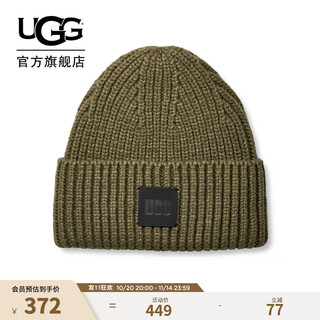 Ugg new fall men's comfortable and fashionable solid color casual warm thick ribbed beanie knitted hat 103603 btol | burnt olive