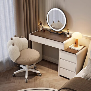 Zhixinmuwang solid wood dressing table small apartment bedroom modern simple cream style high-end storage cabinet makeup table