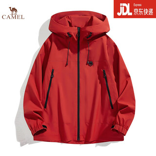Camel (camel) 2025 jacket women's short spring outdoor fashion sports mountaineering cycling wear group purchase work jacket men/suzaku red xl